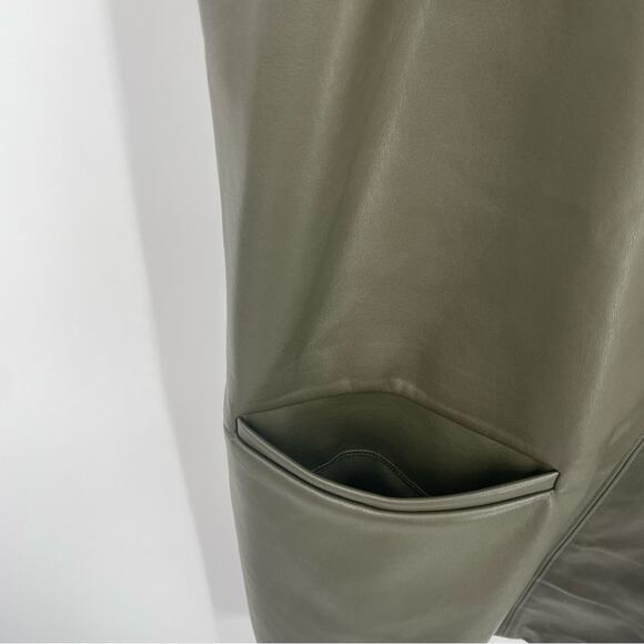Abercrombie & Fitch Vegan Leather Shift Mini Dress Size Large Olive‎ NWT - Picture 8 of 9